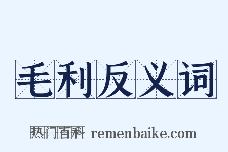 毛利反义词是什么意思的图片